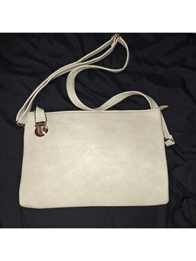 Gray Faux Leather Satchel Bag Purse